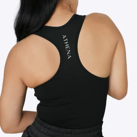 Diana Built-In-Bra Crop Top (Black) - Image 2