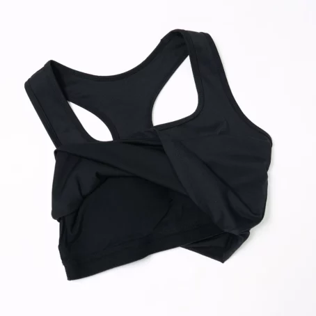 Diana Built-In-Bra Crop Top (Black) - Image 4