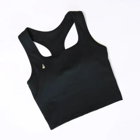 Diana Built-In-Bra Crop Top (Black) - Image 5