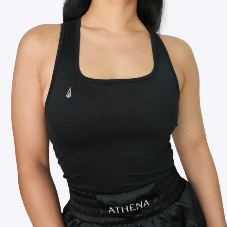 Diana Built-In-Bra Crop Top (Black)