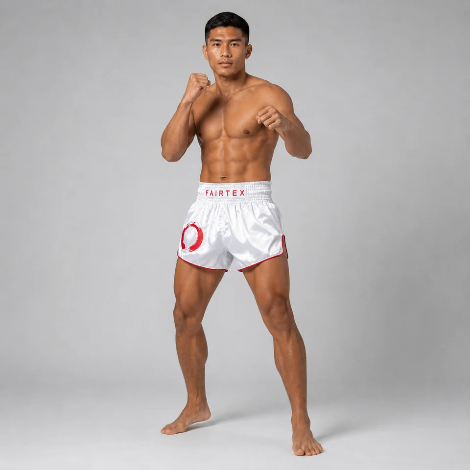 Fairtex Muay Thai Shorts - "Enso White" - Image 3